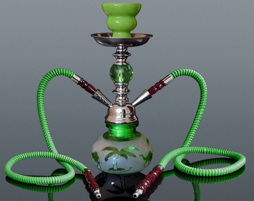 Hookah Camel kisméretű zöld színű shisha - 2 csöves
